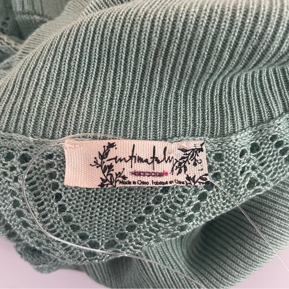 Free People Intimately pretty in pointelle green bodysuit 20421 - Picture 7 of 11